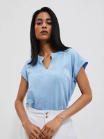 Blue blouse with Moodo pleats