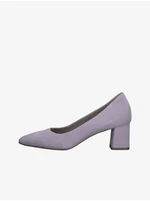 Light purple women's suede pumps with low heel Tamaris - Ladies