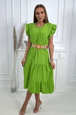 Dress with ruffles light green