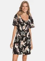 Black Floral Dress with Buttons Roxy - Women