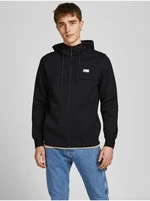 Čierna pánska mikina na zips s kapucňou Jack & Jones Air