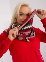 Red women's scarf with patterns