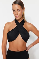 Trendyol Black Halterneck Bikini Top