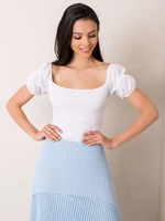 White blouse with puffed sleeves
