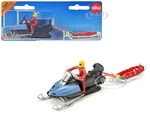 Snow Mobile Blue with Rescue Sledge and 2 Figures Diecast Model by Siku