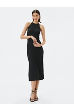 Koton Knitwear Dress Midi Halter Neck Slit