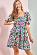 Bianco Lucci Women's Half Sleeve Gathered Dress 5838