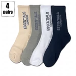 4 pairs Essentials Socks Men Sports Breathable Socks Long Tube Cotton Socks Skateboard Casual Men and Women Couples Fashion Sock