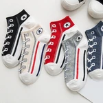 1Pari Funny Shoe Print Short Socks Cotton Fashion Harajuku Hip Hop Cute Japanese Soft Breathable Men Slippers Socks