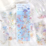 3pcs Vintage Jellyfish Sticker Creative Bird feathers Material Decorative Stationery Sticker Label Diary Phone Journal Planner
