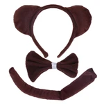 Child Adult Animal Costume Sets Round Monkey Ears Headband Bow Ties Long Tail Ha