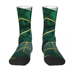 Emerald Green Geo Sock Socks Men Women Polyester Stockings Customizable Funny