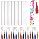 40 Pcs Paper Bookmarks Blank Acrylic Flow Rectangle Student Present Tags Clear DIY Office