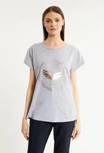 Dámská trička MONNARI Dámské bavlněné tričko se vzorem