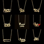 Acheerup Personalized Double Name Stainless Steel Necklace Customized Jewelry Gift Gold Color Chain Heart Love Pendant for Women