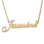Love Heart Jasmine Name Necklace for Women Stainless Steel Gold &amp; Silver Nameplate Pendant Femme Mother Child Girls Gift