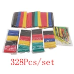 328Pcs/set 2:1 Heat Shrink Tube Sleeve Wrapping Kit Electrical Wire Cable Heat Shrinking Tubing Tube 8 Sizes Mixed Color