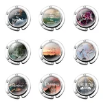 Quotes Aesthetic Tumblr Cartoon Cute Funny Decor Foldable Purse Hook for Women's Table Handbag Storage Folding Decor Table Hook