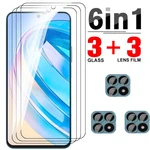 6in1 Tempered Glass For Honor X8a Screen Protectors For Honer Xonor X8a X 8 a HonorX8a 4G 6.7" Camera Lens Protective Glass Film