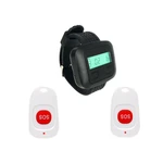 Wireless Calling System 1 Wrist Watch Receiver +2 SOS Emergency Buttons White For Hospital Clinic Nurse Home