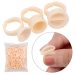 100 Pcs Disposable Silicone Eyelash Glue Ring Cup Holder Container Tattoo Pigment Eyelash Extension Makeup Tools Lash Supplies