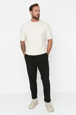 Trendyol Men's Black, Regular/Regular Cut with Label Appliques Rubber Leg Sweatpants. Trendyol Men's Black, Regular/Regular Cut with Label Appliques Rubber Leg Sweatpants.