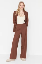 Trendyol Brown Woven Button Detailed Trousers