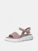 Old Pink Leather Patterned Sandals on The Tamaris Platform - Women