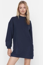 Trendyol Navy Blue Rib Mini Knitted Dress