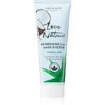 Oriflame Love Nature Aloe Vera & Coconut Water peeling a maska s osvěžujícím účinkem 75 ml