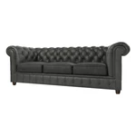 Antracytowa aksamitna sofa 230 cm Cambridge – Ropez