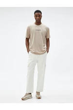 Koton Oversized T-Shirt with a slogan printed, Crew Neck Short Sleeves.