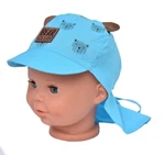 Letní čepice s kšiltem Bear club Baby Nellys, tyrkysová, Vel. 80/86, vel. 86-92 (18-24m)