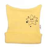Novorozenecká čepička Baby Nellys, Baby Little Star - žlutá, vel. 56 (1-2m)