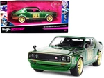 1973 Nissan Skyline 2000GT-R (KPGC110) 73 Green Metallic with Gold Stripes "Tokyo Mod" Series 1/24 Diecast Model Car by Maisto
