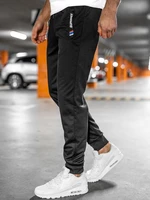 Czarne spodnie męskie dresowe Denley JX9519