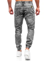 Čierne pánske riflové jogger nohavice Bolf T368
