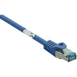 Basetech BT-2270670 RJ45 sieťové káble, prepojovacie káble CAT 6A S/FTP 3.00 m modrá s ochranou, samozhášavý 1 ks