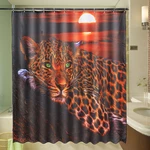 70'' x 70'' African Leopard Shower Curtain Wildlife Animal Sunset Cheetah Polyester Shower Curtains Waterproof Home Deco