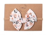 Baby Nellys Hand Made Dvouvrstvá bavlněná  čelenka - mašlička Palouček, bílá - 1ks, vel. univerzální