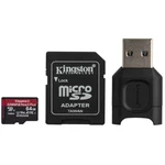 Pamäťová karta Kingston Canvas React Plus MicroSDXC 64GB UHS-II U3 (285R/165W) + adaptér + čtečka (MLPMR2/64GB) pamäťová karta microSD • kapacita 64 G