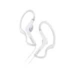 Slúchadlá Sony MDR-AS210 (MDRAS210W.AE) biela športové káblové slúchadlá za ucho • 13,5mm reproduktory • citlivosť: 104 dB/mW • impedancia: 16 ohm • r