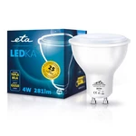 LED žiarovka ETA EKO LEDka bodová, 4W, GU10, teplá biela (GU10-PR-281-16A) EKO LED • 4 W LED žiarovka • pätica GU10 • svetelný tok 281 Lm • vyžarovací