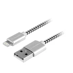 Kábel GoGEN USB / lightning, 2m, opletený (LIGHTN200MM24) strieborný prepojovací Lightning kábel • 1 × USB 2.0 • dĺžka 2 m • kompatibilný pre iPhone, 