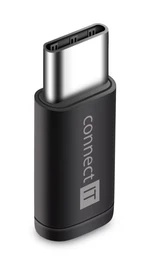 Redukcia Connect IT Wirez Micro USB/USB-C (CFF-0070-BK) čierna redukcia • micro USB/USB-C • zliatina hliníka a zinku