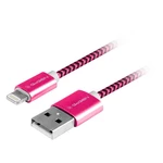 Kábel GoGEN USB / lightning, 1m, opletený (LIGHTN100MM25) fialový prepojovací Lightning kábel • 1 × USB 2.0 • dĺžka 1 m • kompatibilný pre iPhone, iPa
