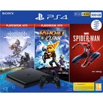 Sony PlayStation 4 Slim 500GB, jet black + Horizon: Zero Dawn (Complete Edition) + Ratchet & Clank + Spider-Man CZ