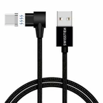 Mágneses adatkábel Swissten Arcade textil s USB-C konektorom és gyorstöltés támogatással, fekete