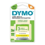 Dymo 91241, S0721800, 12mm x 4m, černý tisk/bílý, žlutý, stříbrný podklad, 3ks, originální páska