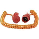 Prodlužovací spirálový CEE kabel AS Schwabe, 5 m, oranžová, červená